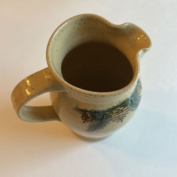 Boot Hill Pottery Pinecone Jug Vase Signed Country Christmas Rustic Decor 6” - Picture 10 of 10